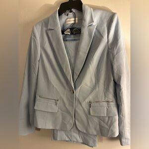 Calvin Klein 2-Piece Suit Set | Size 12 | Light Blue Blazer & Skirt | NWT (NWT)